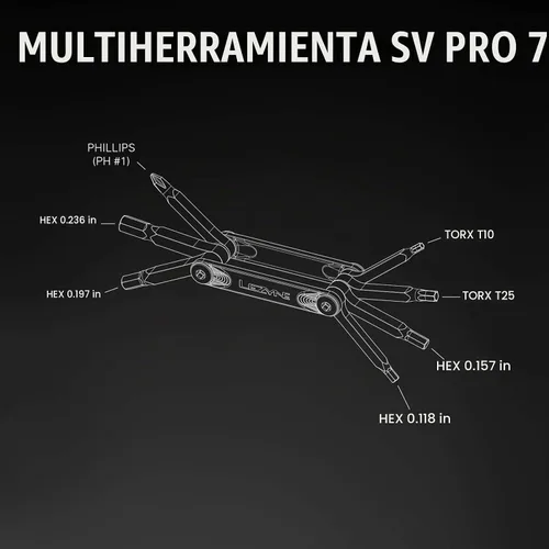 Vista 5 de LEZYNE SV PRO 7 Multiherramienta para bicicleta, placas laterales