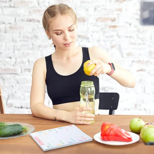 Vista 6 de 80 páginas semanales de entrenamiento de salud, diario de dieta diaria, planificador de ejercicios, diario de fitness, diario de bienestar de año