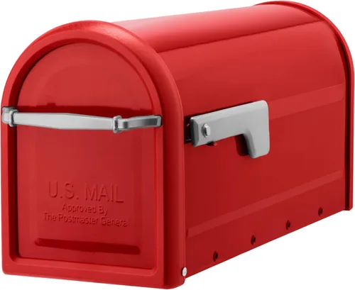Vista 12 de Architectural Mailboxes Chadwick Buzón de correo de montaje en poste de acero galvanizado, 8950B-10, color negro, capacidad media