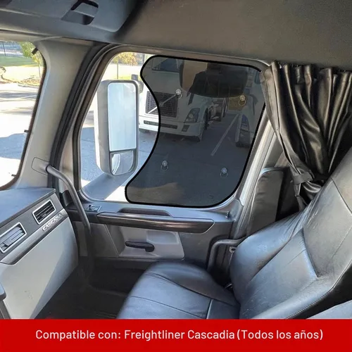 Vista 3 de Parasol de ventana lateral para semircamión, ajuste personalizado para Freightliner Cascadia (todos los años), protección UV interior, fácil