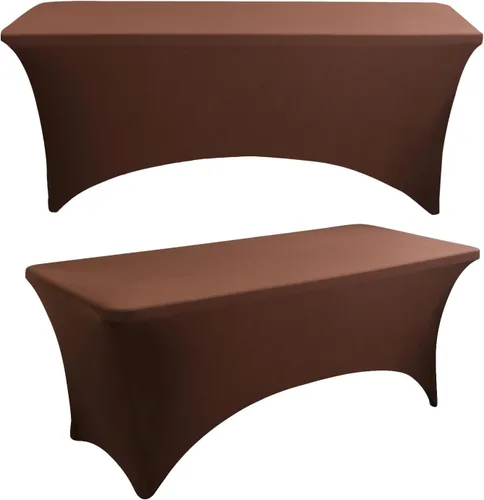 Vista 21 de Paquete de 2 manteles rectangulares elásticos de 6 pies para cocina, comedor, elástico, resistente a las arrugas, de elastano, lavable, para Rosa