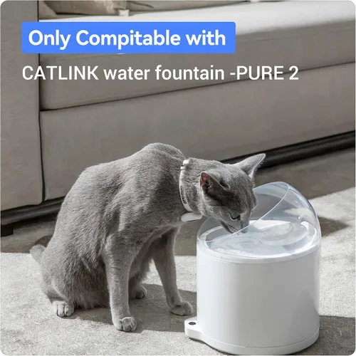 Vista 4 de CATLINK Fuente de agua para gatos, filtro de ultrafiltración compatible con fuente de agua CATLINK Pure 2, filtros de repuesto para dispensadores