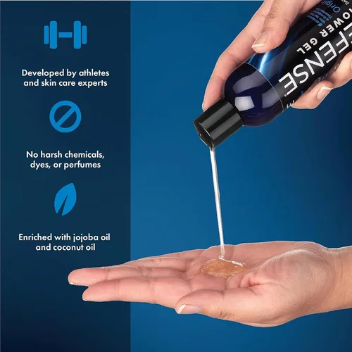 Vista 3 de Jabón de ducha corporal antifúngico en gel 8 onzas fluidas, de Defense, 8 fl oz Control de olores y protección fúngica en la piel para atletas