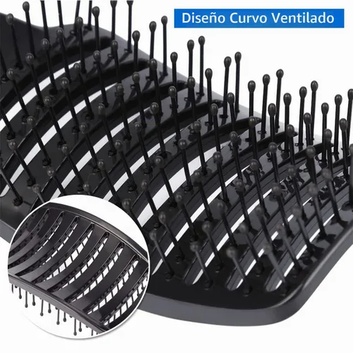 Vista 3 de Eyxformula Cepillos curvados ventilados para el cabello de secado rápido, 2 2 piezas blanco y negro