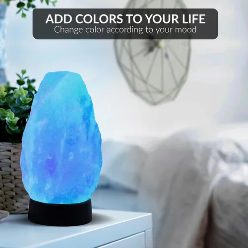 Vista 3 de Himalayan Glow Lámpara de sal - Lámpara de sal multicolor USB del Himalaya con control de atenuador Bombilla LED Base de plástico Brillo
