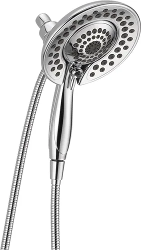 Vista 13 de Delta Grifo Cabezal de Ducha de Mano Dual 2-en-1 In2ition Touch-Clean de 5 Chorros con Manguera, Bronce Veneciano 58569-RB-PK