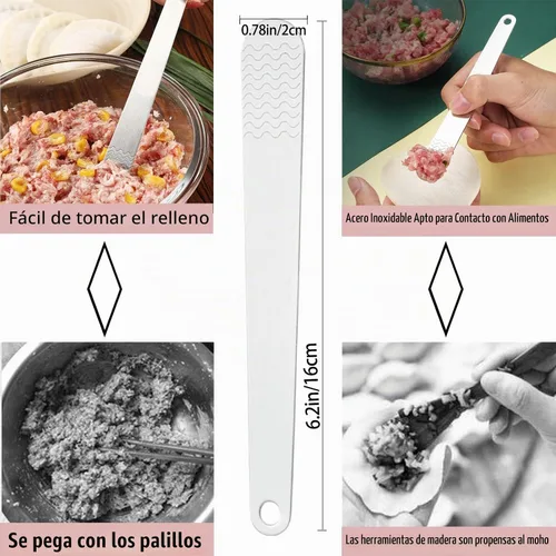 Vista 4 de Molde Automático para Hacer Dumplings de Doble Cabezal para el Hogar, Prensa para Hacer Dumplings con Almohadilla de Amasado, 2 Herramientas