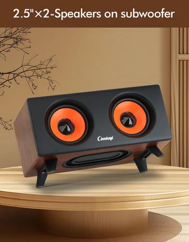 Vista 2 de 【Actualización 2026】 Altavoces de computadora USB 2.1 con subwoofer, altavoces de PC de 3.5mm/USB con subwoofer, modos PC/entrada