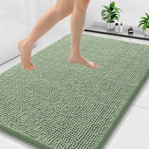 Vista 30 de Arotive Alfombras de baño de felpilla extrasuaves y absorbentes, de 24 x 16 pulgadas, lavables a máquina, parte trasera de goma antideslizante