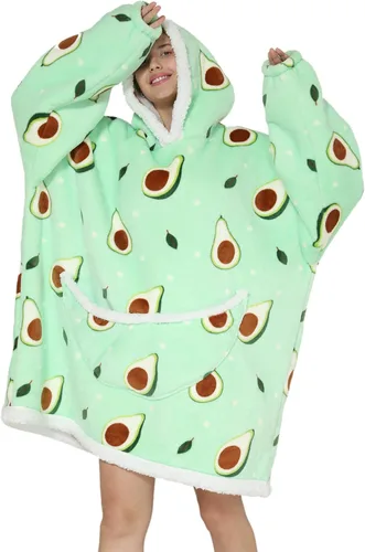 Vista 18 de Manta con capucha, sudadera de gran tamaño para adultos, mujeres y hombres, hecha de franela muy suave y cálida, con bolsillo y mangas