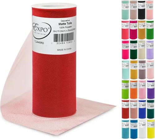 Vista 11 de Expo International Tul mate decorativo, tela de tul de poliéster ligero para tutús, disfraces y decoraciones de fiestas, lavable, fácil de usar, 6