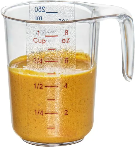 Vista 13 de Restaurantware-Chef 101 - Tarro medidor de 4 cuartos de galón, 1 vaso de medición duradero, unidades métricas e imperiales, boquilla en forma de V