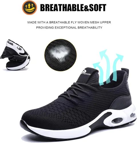 Vista 4 de LIWEGHT Steel Toe Shoes for Women Lightweight Safety Shoes Women Comfortable Composite Steel Toe Sneakers Indestructible Shoes