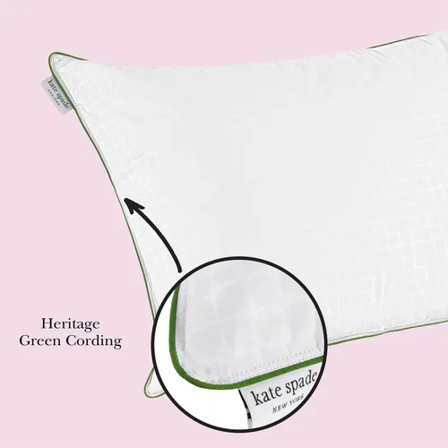 Vista 3 de kate spade new york Noel Soft/Medium 20 x 28 pulgadas, almohada alternativa de plumón ajustable, funda de algodón de 300 hilos, mejor para dormir