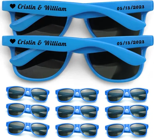 Vista 19 de Gafas de sol personalizadas para recuerdos de fiesta de boda, gafas de sol personalizadas a granel para hombres, padrinos de boda, adultos y mujeres