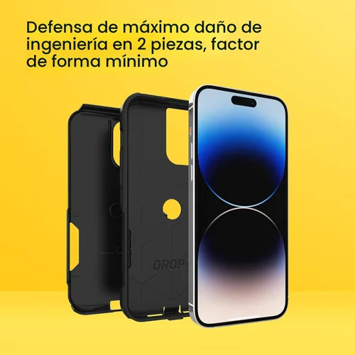 Vista 4 de OtterBox Funda para iPhone 14 Pro Max (solamente) de la serie Commuter - Negro, delgada y resistente, apta para bolsillo, con protección de puerto