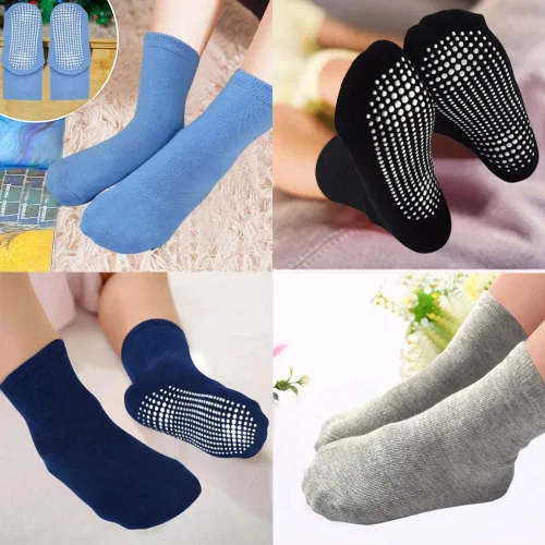 Vista 4 de Tphon Calcetines antideslizantes para niños pequeños 12 pares de calcetines adhesivos antideslizantes para bebés de 1 a 10 años