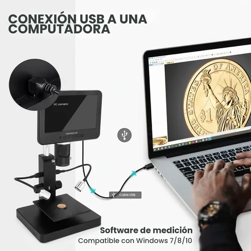 Vista 7 de Andonstar Microscopio de AD246S-P HDMI Digital con pantalla de 7", lente