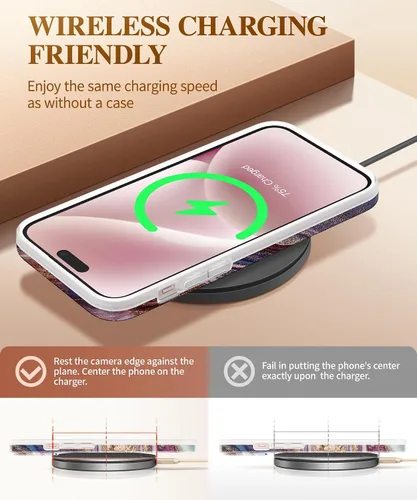 Vista 5 de GVIEWIN Funda de mármol para iPhone 13, con protector de pantalla y protector de lente de cámara