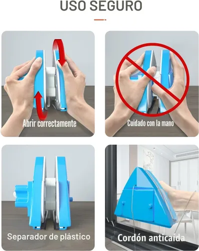 Vista 5 de Limpiador magnético de ventana de doble cara, ajustable magnético de doble ventana, cepillo de lavado, cepillo de limpieza de equipos, herramientas