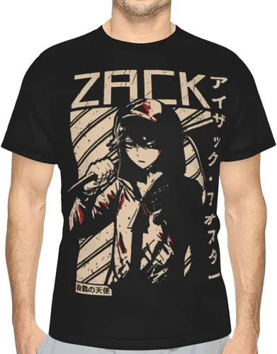Vista 6 de Anime Angels-of-Death T-Shirt Mens Fashion Round Neck Cotton Shirts Summer Short Sleeve Tee