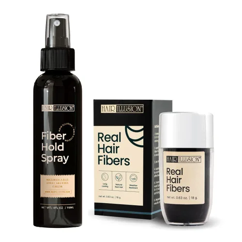 Vista 10 de Aerosol de fibras de cabello naturales, no sintético, de Hair Illusion, Negro