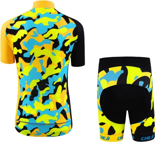 Vista 2 de Ateid Big Girls Cycling Jersey Set Short Sleeve with 3D Padded Shorts