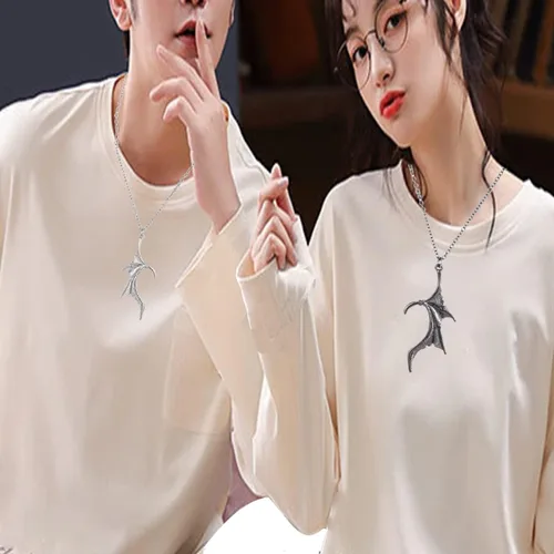 Vista 3 de Collar de pareja anillos para mujeres y hombres, collares a juego con corazón para parejas, novias y novias, regalo para el día de San Valentín