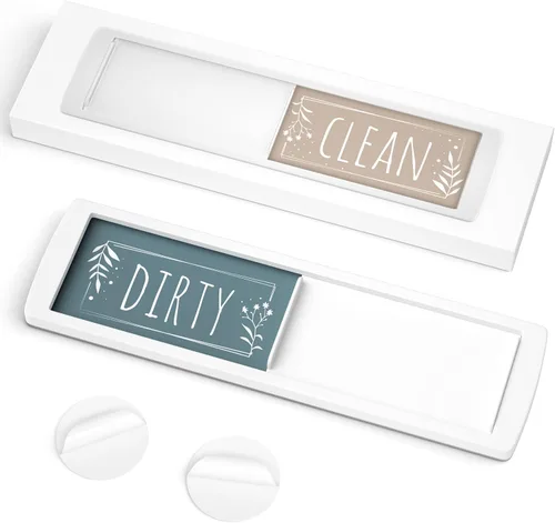 Vista 8 de ASSURED SIGNS Imán para lavavajillas Clean Dirty Sign 7 x 2 pulgadas, construcción premium Eliminate Kitchen Confusion, Strong Magnetic Hold