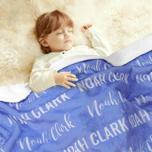 Vista 2 de Se envía al día siguiente: manta de bebé personalizada para niños y niñas, manta de franela, mantas para recién nacidos, regalos personalizados