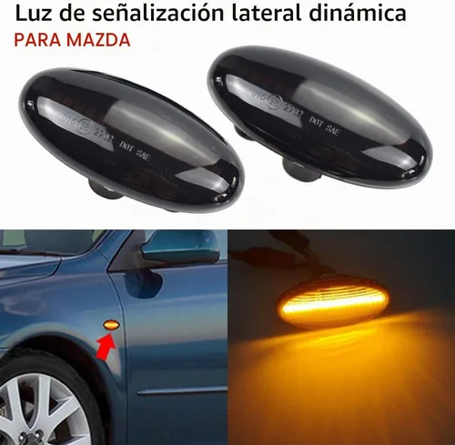 Vista 7 de Para-Mazda 2 para Mazda 3 5 6 BT-50 MPV 2 piezas LED dinámica señal de giro lateral luz intermitente secuencial luz intermitente (amarillo)