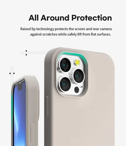 Vista 2 de GOOSPERY Funda de silicona líquida compatible con iPhone 13 Pro Max, suave al tacto, protección de cuerpo completo, a prueba de golpes, con forro