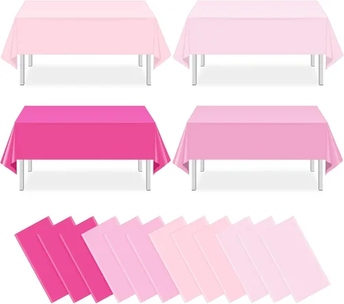 Vista 16 de MASHAN 6Pack de manteles para revelación de género, manteles desechables de plástico rosa y azul, fundas de mesa rectangulares para decoración