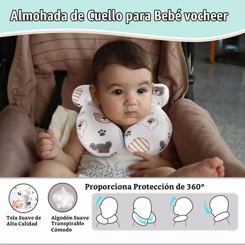 Vista 3 de vocheer Almohada para el cuello del bebé para asiento de automóvil, soporte Oso