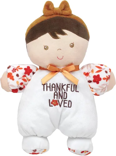 Vista 6 de Little Me - Muñeca de peluche de 11 pulgadas con sonajero, Brigitte (damasco floral, rosa)