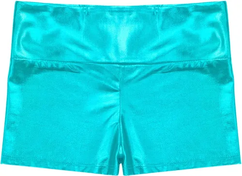 Vista 3 de Pantalones cortos metálicos brillantes para niñas, hip hop, jazz, danza, gimnasia, entrenamiento, yoga, pantalones cortos deportivos, ropa de baile