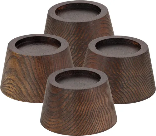 Vista 8 de Elevadores de cama (juego de 4) elevadores de muebles de altura de 2 pulgadas, elevadores de madera maciza de roble para cama, elevadores de muebles