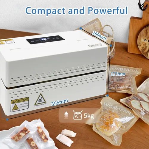 Vista 8 de Máquina selladora térmica, sellador automático de banda continua con control digital de temperatura, sellador horizontal de bolsas para bolsas