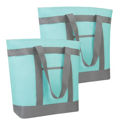 Vista 18 de Bolsa tote reutilizable aislada para compras de comestibles para mujeres/hombres, bolsa de entrega de pizza/comida para mantener los alimentos