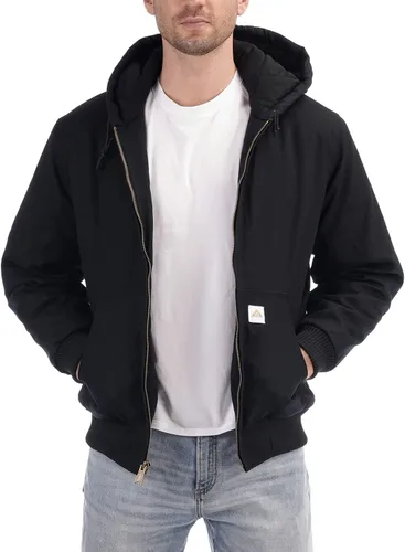 Vista 3 de Chaqueta deportiva acolchada con forro de franela para hombre, impermeable, de algodón, con capucha, abrigo de invierno