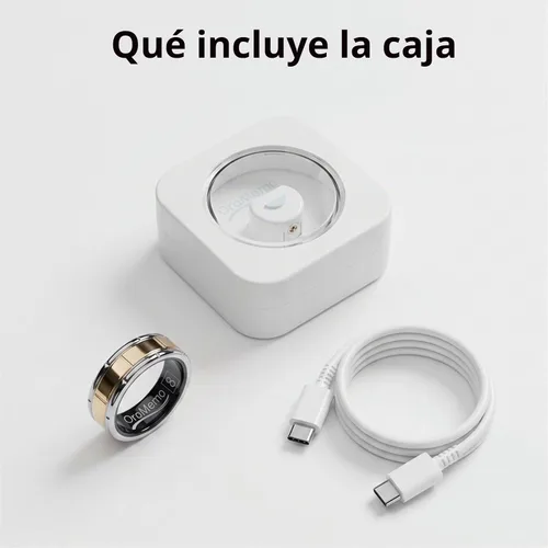 Vista 8 de Smart Ring 1.0, rastreador de actividad física para hombres/mujeres Oro mate y plata