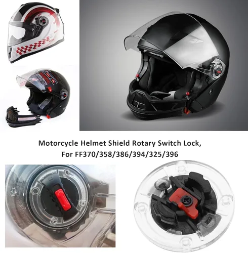 Vista 4 de 1 par de lentes de clip para casco de motocicleta, con clip, interruptor giratorio, compatible con LS2 lente de casco FF370 FF396 FF394 FF358 FF386
