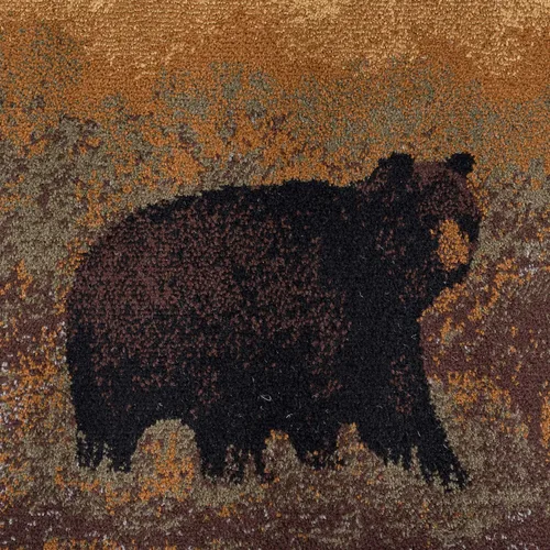 Vista 10 de Sierra Bear - Alfombras rojas de 8 x 10 pies para sala de estar, dormitorio o comedor, cabaña, casa de campo, alfombras para sala de estar