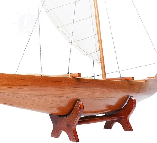 Vista 7 de Old Modern Handicrafts Modelo hawaiano de canoa Outrigger – Modelo de barco coleccionable – 25.3 pulgadas de largo x 10.0 pulgadas de ancho x 24.0