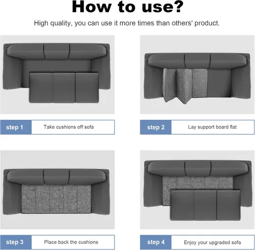 Vista 9 de Soporte para Cojín de Sofá para Asiento Flácido - Protector para Sofá, Tablero de Inserción para Cojines Flácidos, Piezas de Reemplazo para Sofás