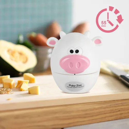 Vista 5 de Temporizador mecánico de cocina con formas de animales lindos mecánicos, suministros de cocina de 55 minutos, temporizador de dibujos animados