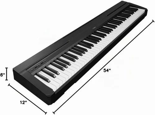 Vista 4 de Yamaha P45 - Piano digital de acción ponderada de 88 teclas Paquete para el hogar con soporte de muebles de madera y banco