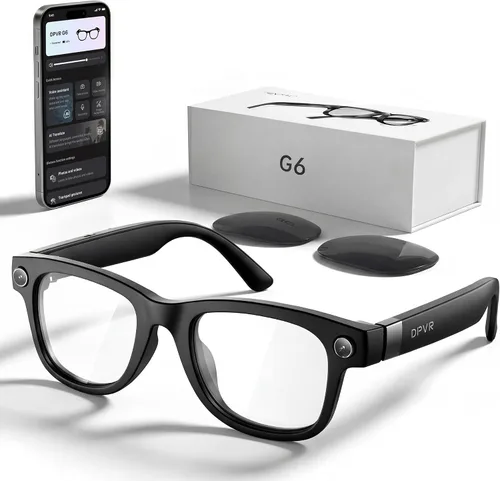 Vista 10 de DPVR - Lentes inteligentes AI con cámara y Bluetooth – Gafas de cámara HD de 8 MP para hombres y mujeres, gafas de grabación de video con asistente