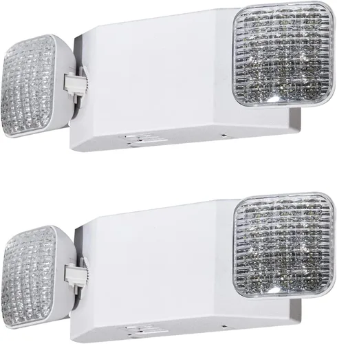 Vista 11 de Luces de emergencia LED con batería de respaldo, luz de emergencia comercial ajustable de dos cabezales, certificación UL, CA 120/277V, accesorios