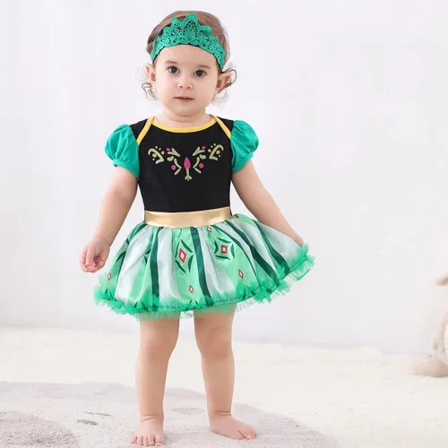 Vista 3 de WOPLAY 3 piezas de disfraces para bebés y niñas mameluco de princesa para Halloween Navidad Año Nuevo con collar